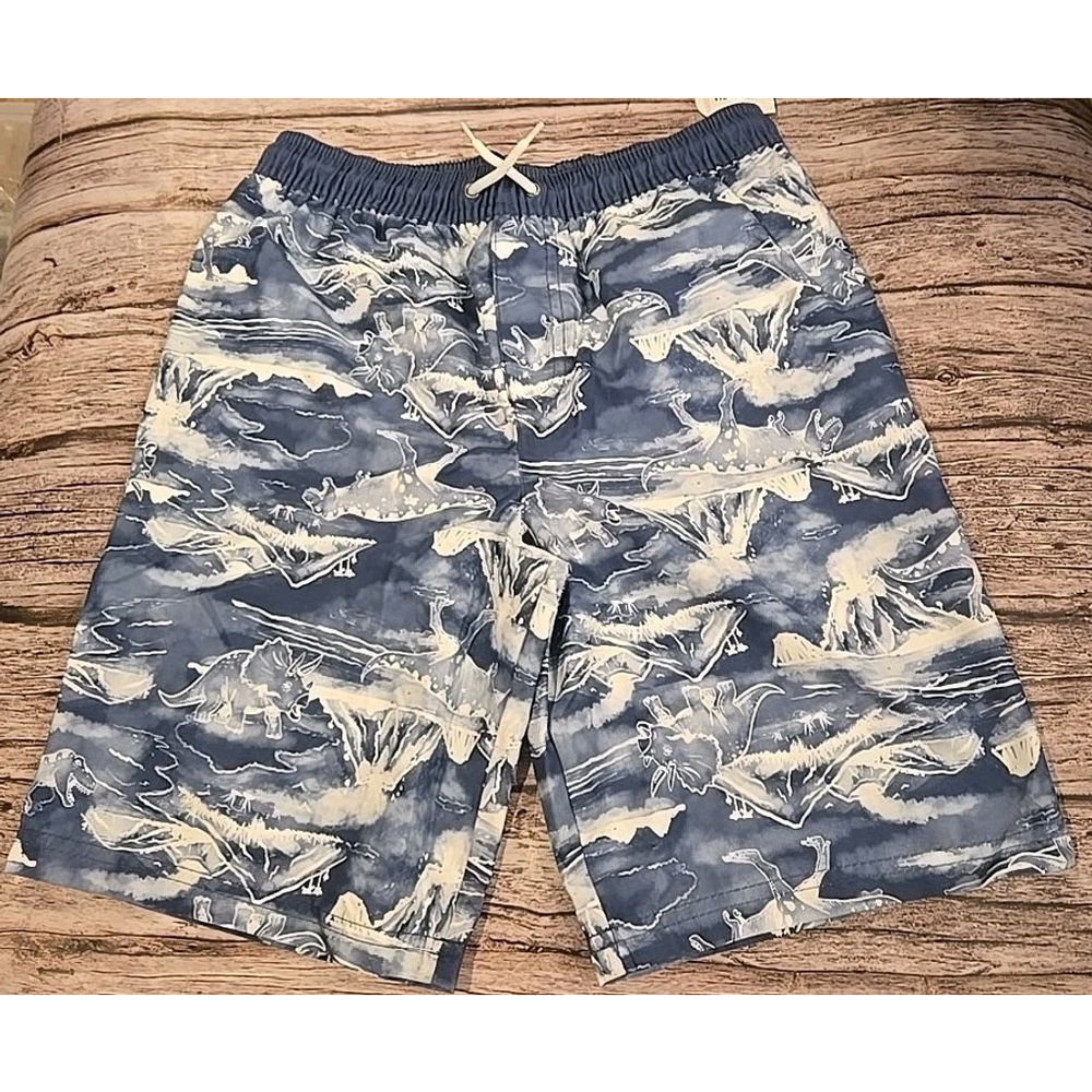 Carter's Boys Swim Trunks Blue & White Dinosaur Sz 10/10A NWT (211)